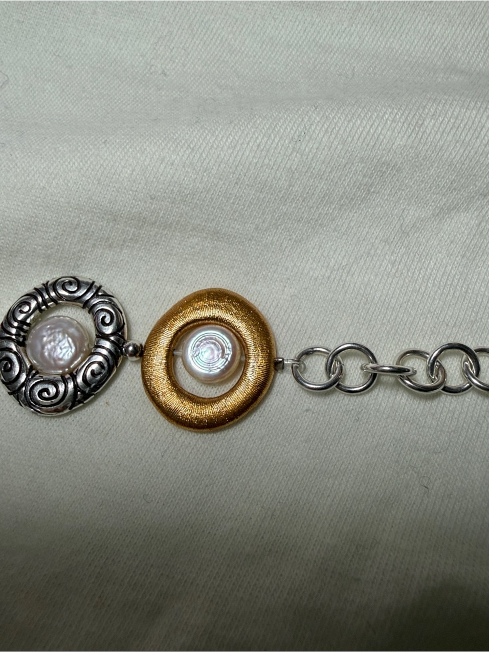 Brighton Satori Women’s Two-Tone Pearl Accent Bracelet - Gold & Silver - Picture 4 of 5